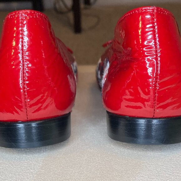 CHANEL Red Patent and Multi Tweed Ballet Flats - Size 37 - NEVER WORN - Picture 5 of 8